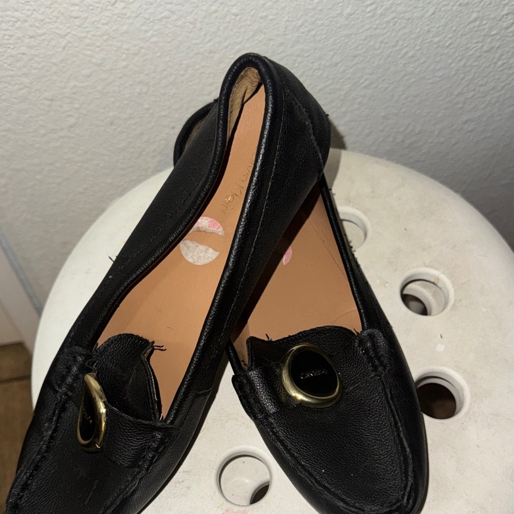 Calvin Klein Black Loafers with Gold Accent